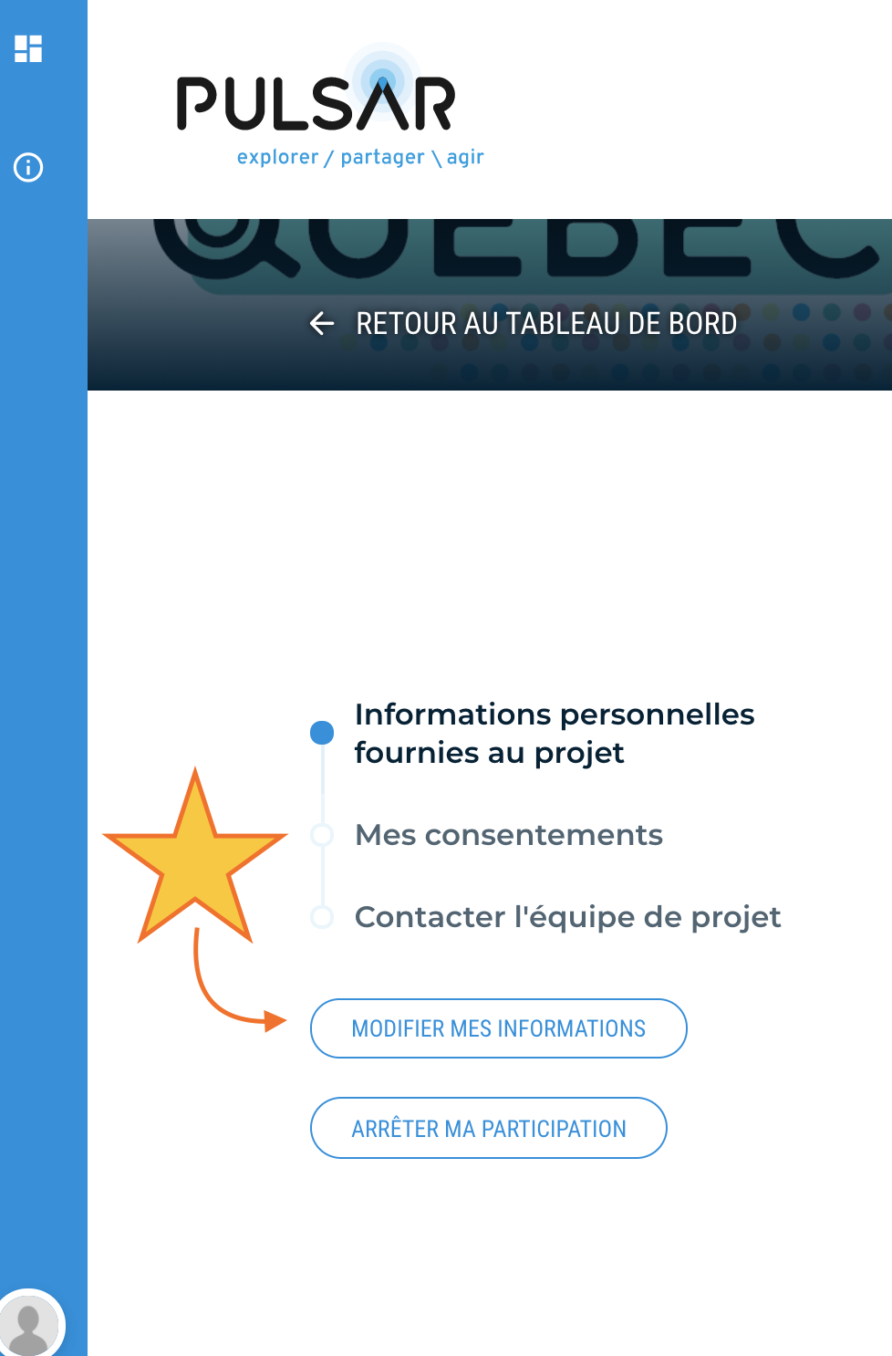 Modifs infos persos
